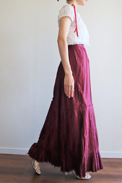 19th Edwardian Burgundy Skirt