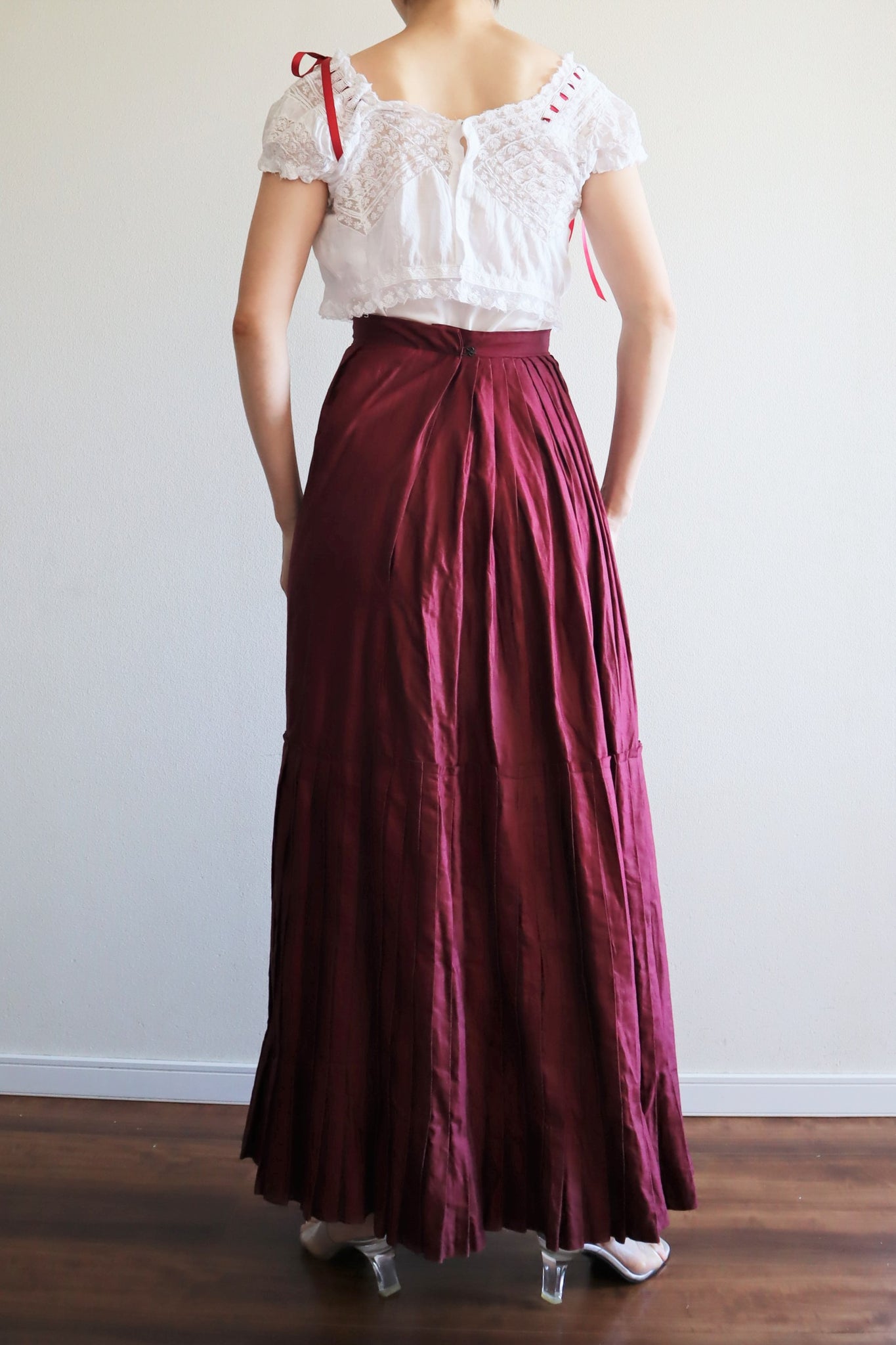 19th Edwardian Burgundy Skirt