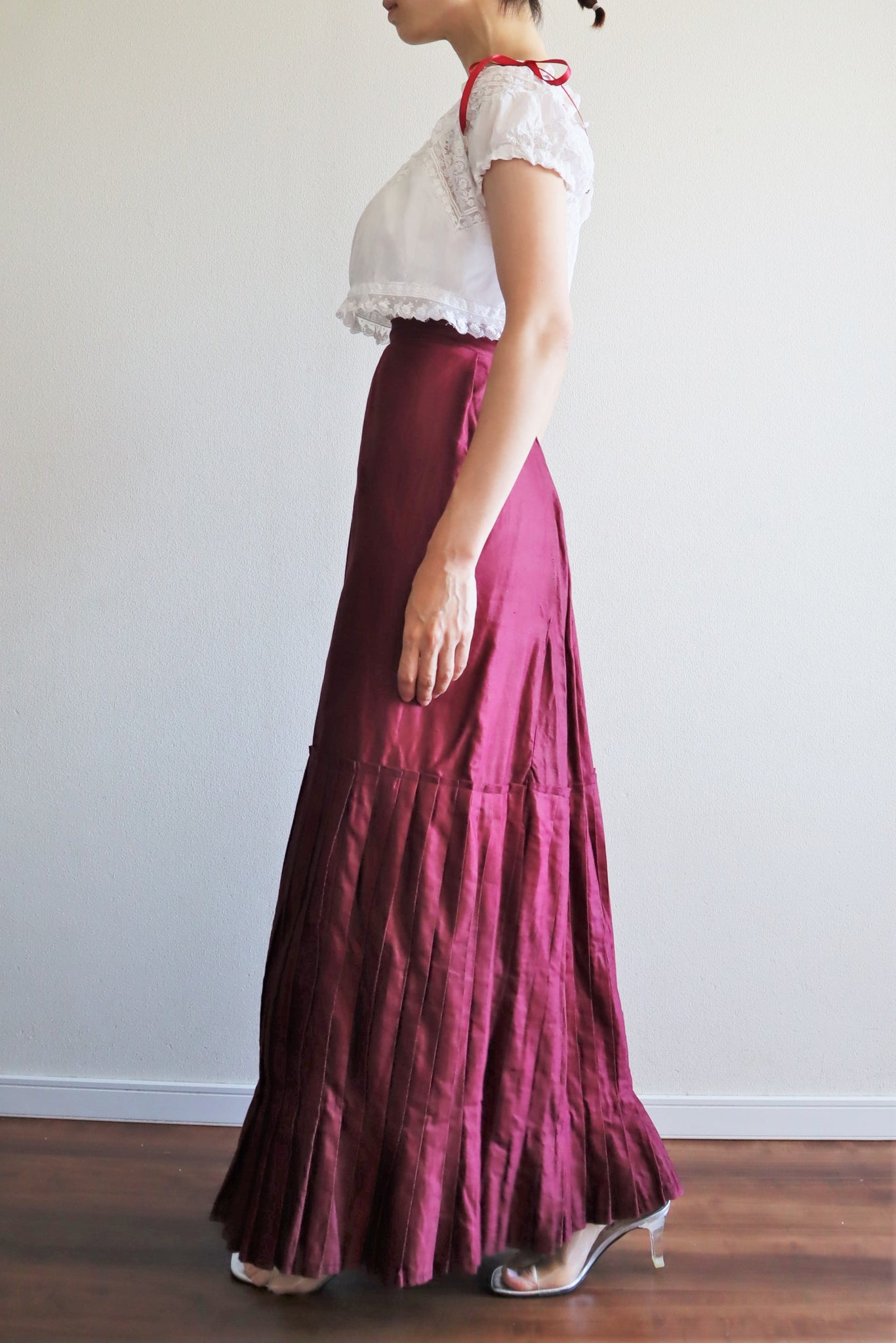 19th Edwardian Burgundy Skirt