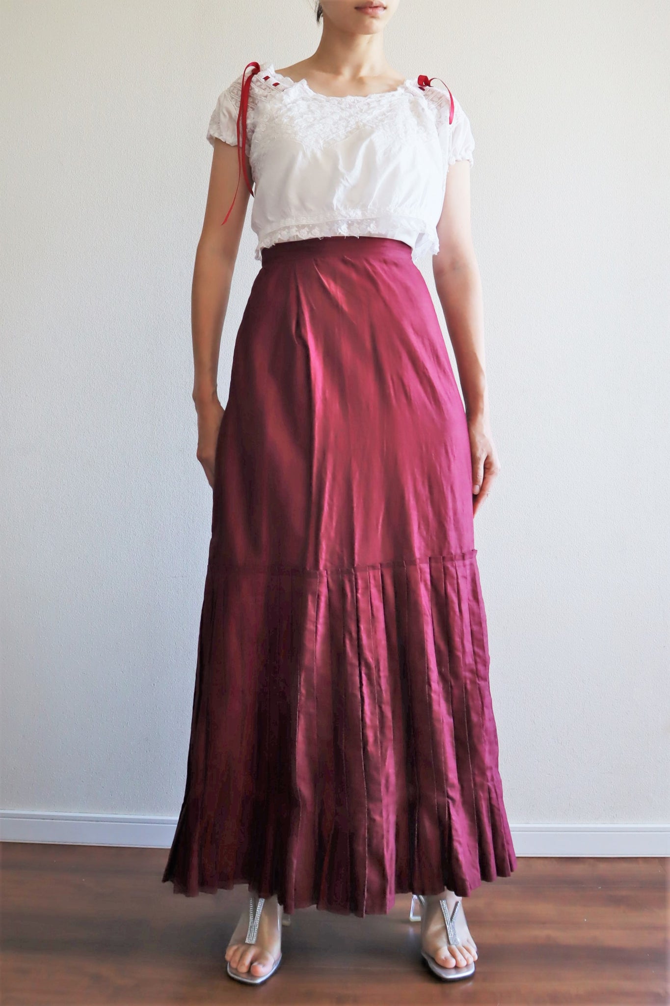 19th Edwardian Burgundy Skirt