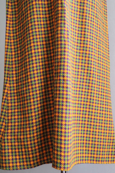 60s Plaid Salopette Dress