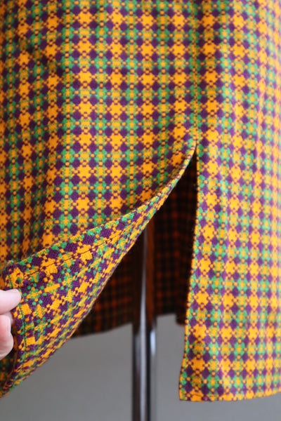 60s Plaid Salopette Dress