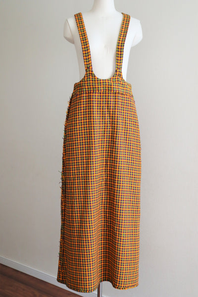 60s Plaid Salopette Dress