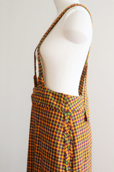 60s Plaid Salopette Dress