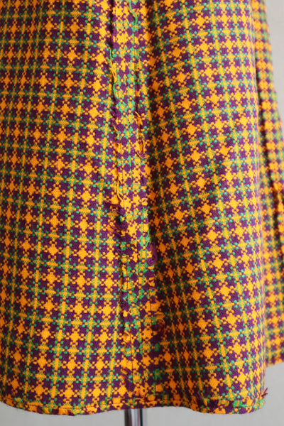 60s Plaid Salopette Dress