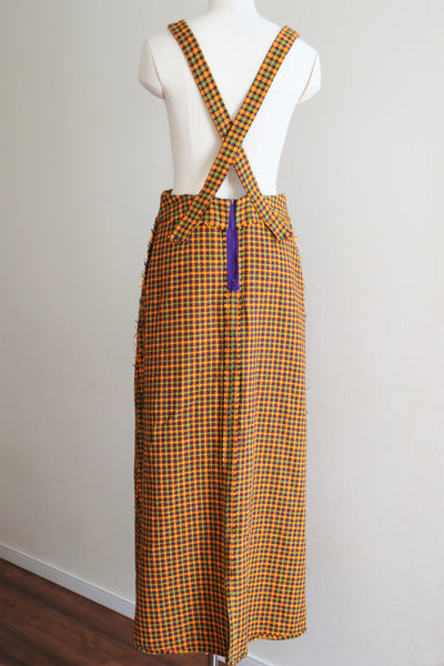 60s Plaid Salopette Dress