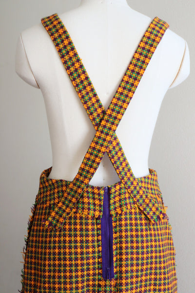 60s Plaid Salopette Dress