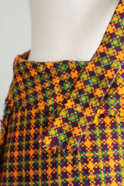 60s Plaid Salopette Dress