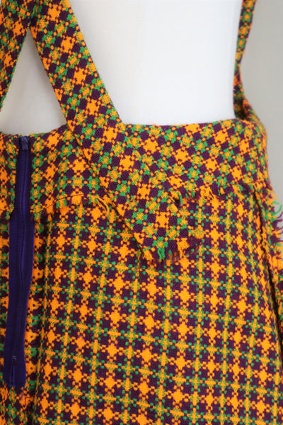 60s Plaid Salopette Dress