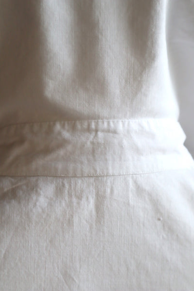 1890s~1900s Edwardian Big Collar White Cotton Ruffled Blouse