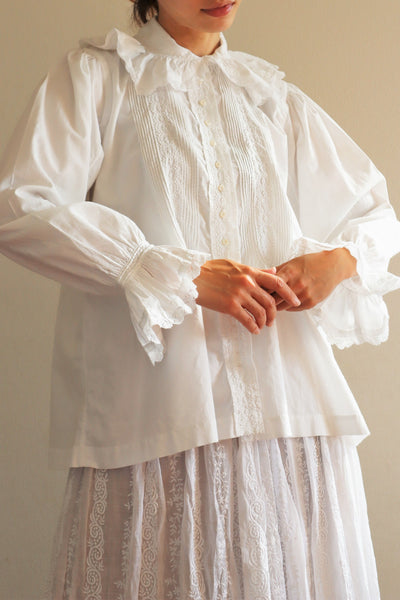1900s Grainy Design Hand-Embroidered Blouse