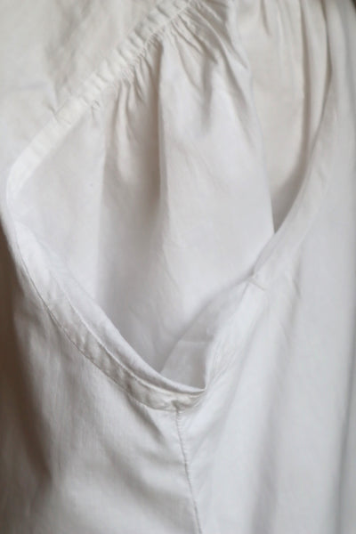 1890s~1900s Edwardian Big Collar White Cotton Ruffled Blouse