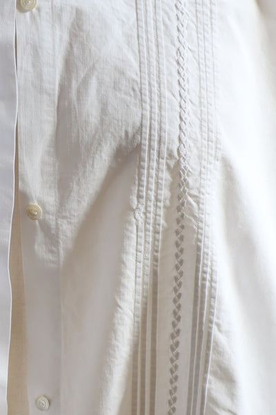 1900s Edwardian White Cotton Ruffled Blouse Monogram MC