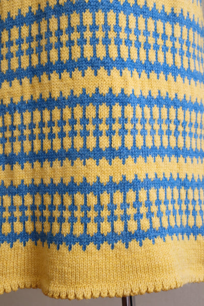 70s Chunky Knit Yellow Dress