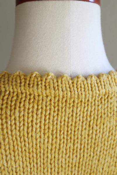 70s Chunky Knit Yellow Dress