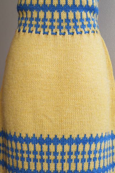 70s Chunky Knit Yellow Dress