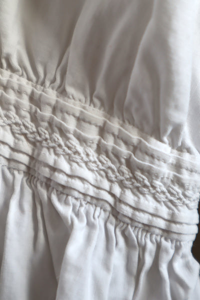 1900s Edwardian White Cotton Ruffled Blouse Monogram MC