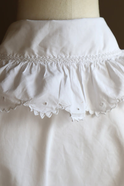 1900s Edwardian White Cotton Ruffled Blouse Monogram MC