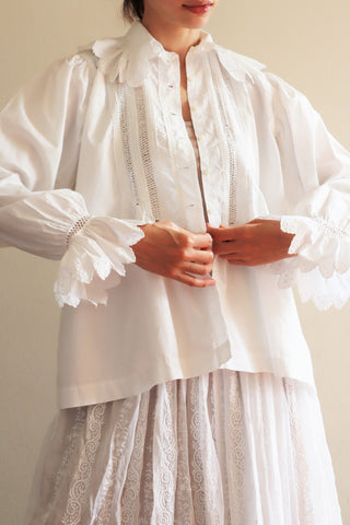 1900s Drone Work Lace Blouse