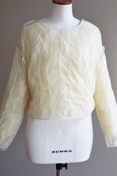 80s Sheer Frilled Blouse