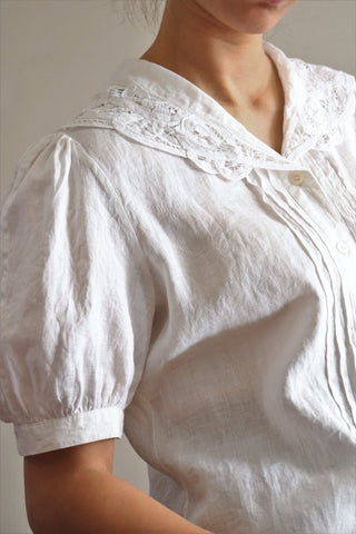80s Laura Ashley Linen Blouse