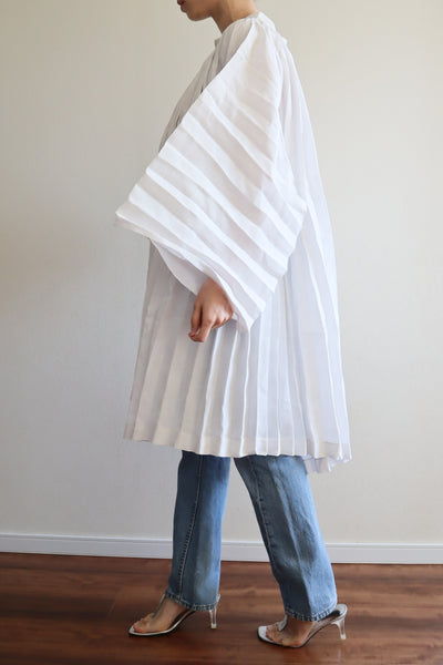 1900s White Pleated Linen Church Smock