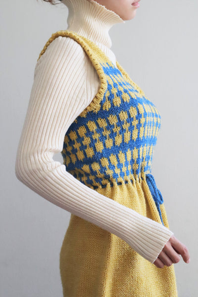 70s Chunky Knit Yellow Dress