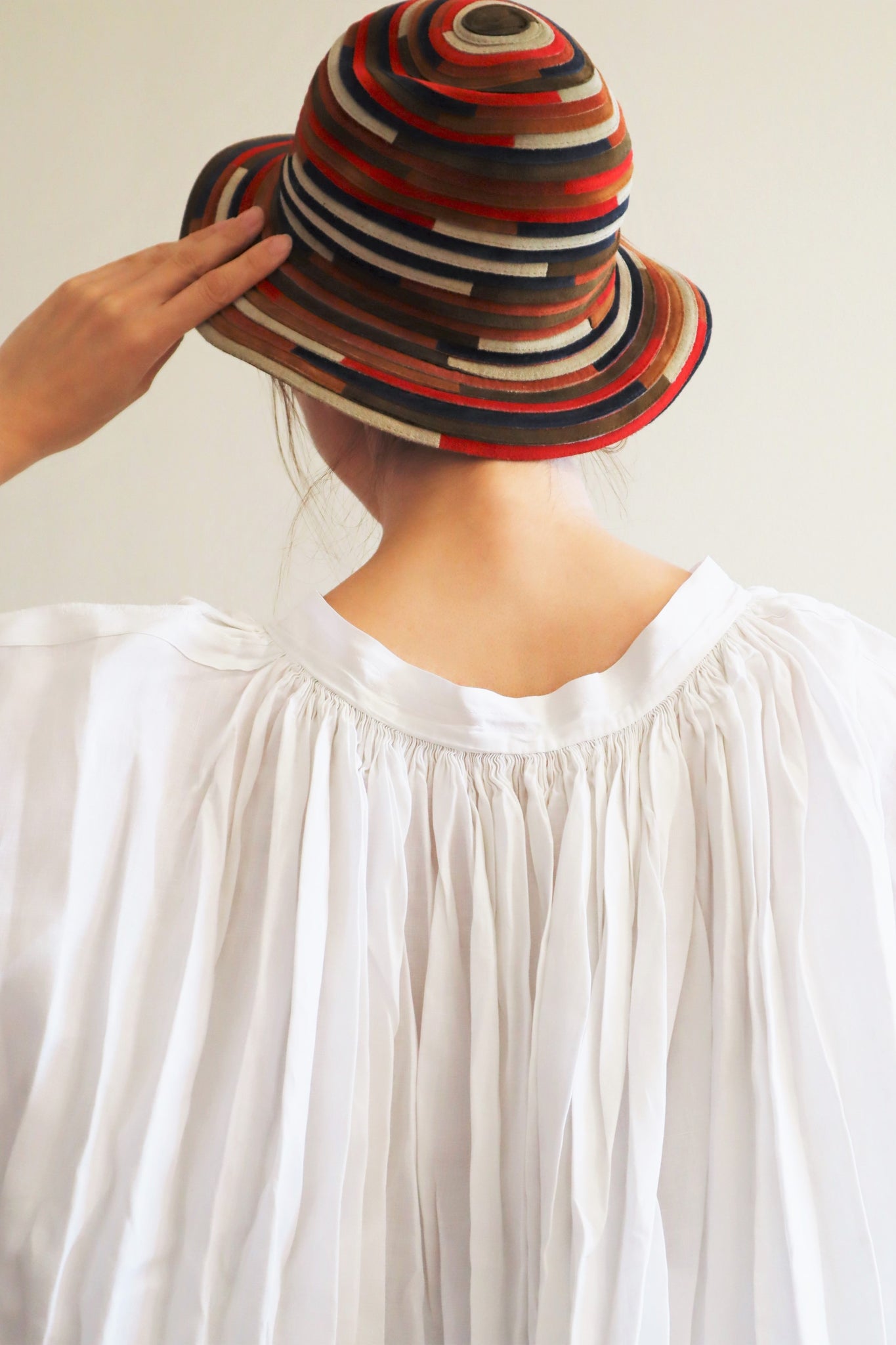 70s Salon of Lord and Taylor Italian Leather Wide Brimmed Hat