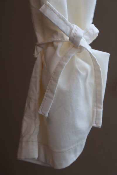 Vintage Swedish Military Cotton Snow Camo Drawstring Pants Off White