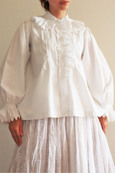 1900s Fine Jagged Scalloped Blouse