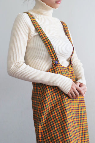 60s Plaid Salopette Dress