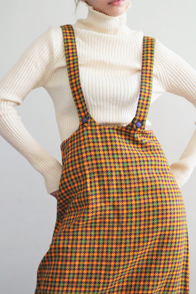 60s Plaid Salopette Dress