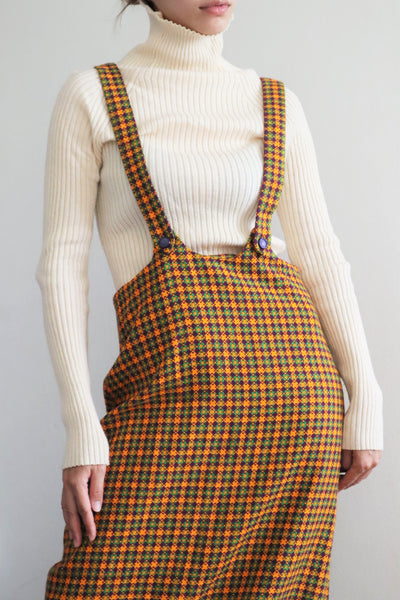 60s Plaid Salopette Dress