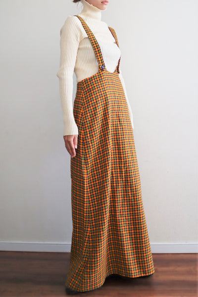 60s Plaid Salopette Dress