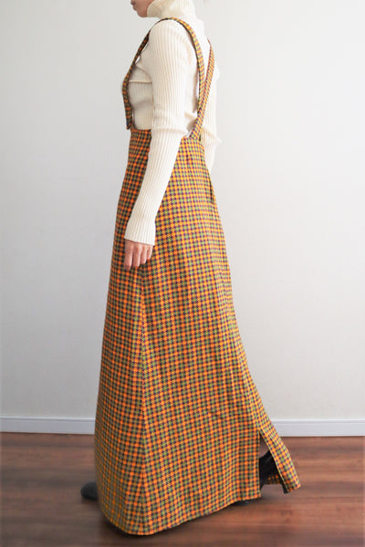 60s Plaid Salopette Dress