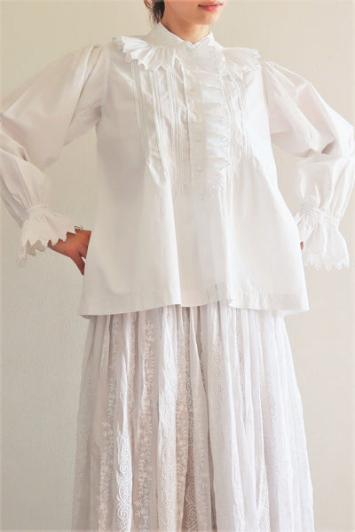 1900s Fine Jagged Scalloped Blouse