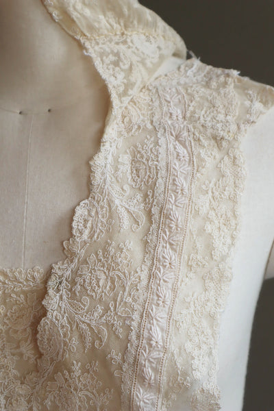 1920s Recovered Dress Ecru Lace Collar