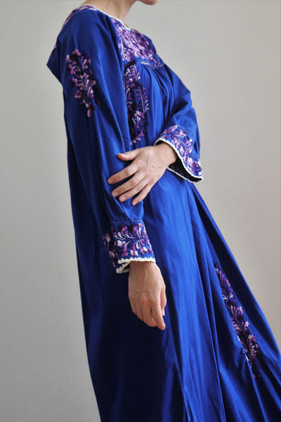 70s Mexican Maxi Dress Blue