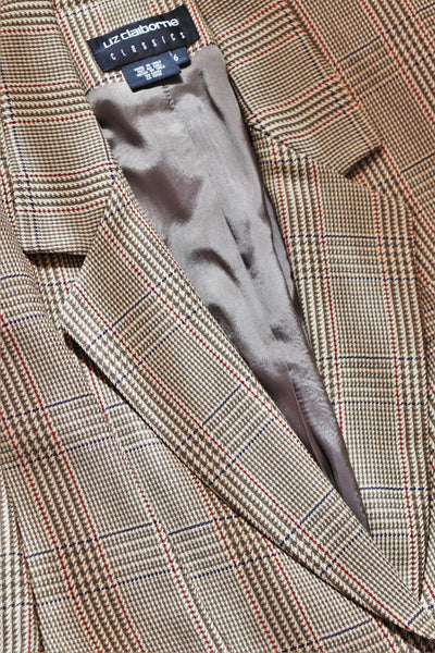 80s Liz Claiborne Glen Plaid Wool Perfect Suit