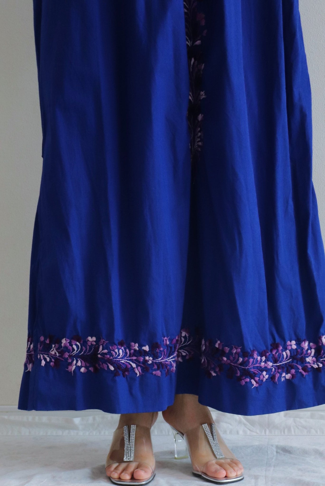 70s Mexican Maxi Dress Blue