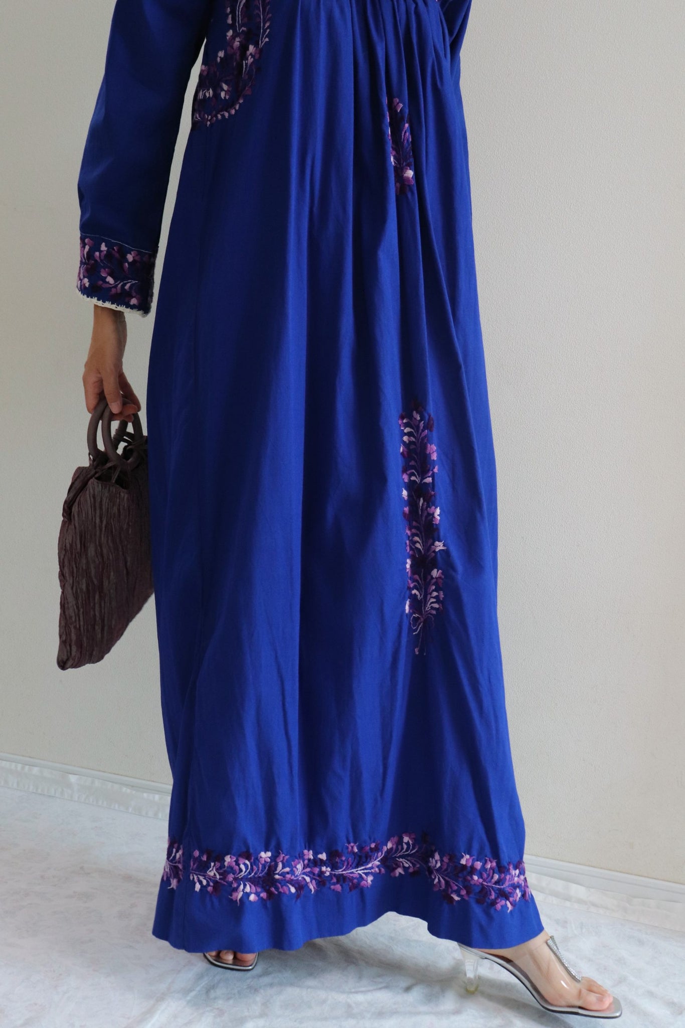 70s Mexican Maxi Dress Blue