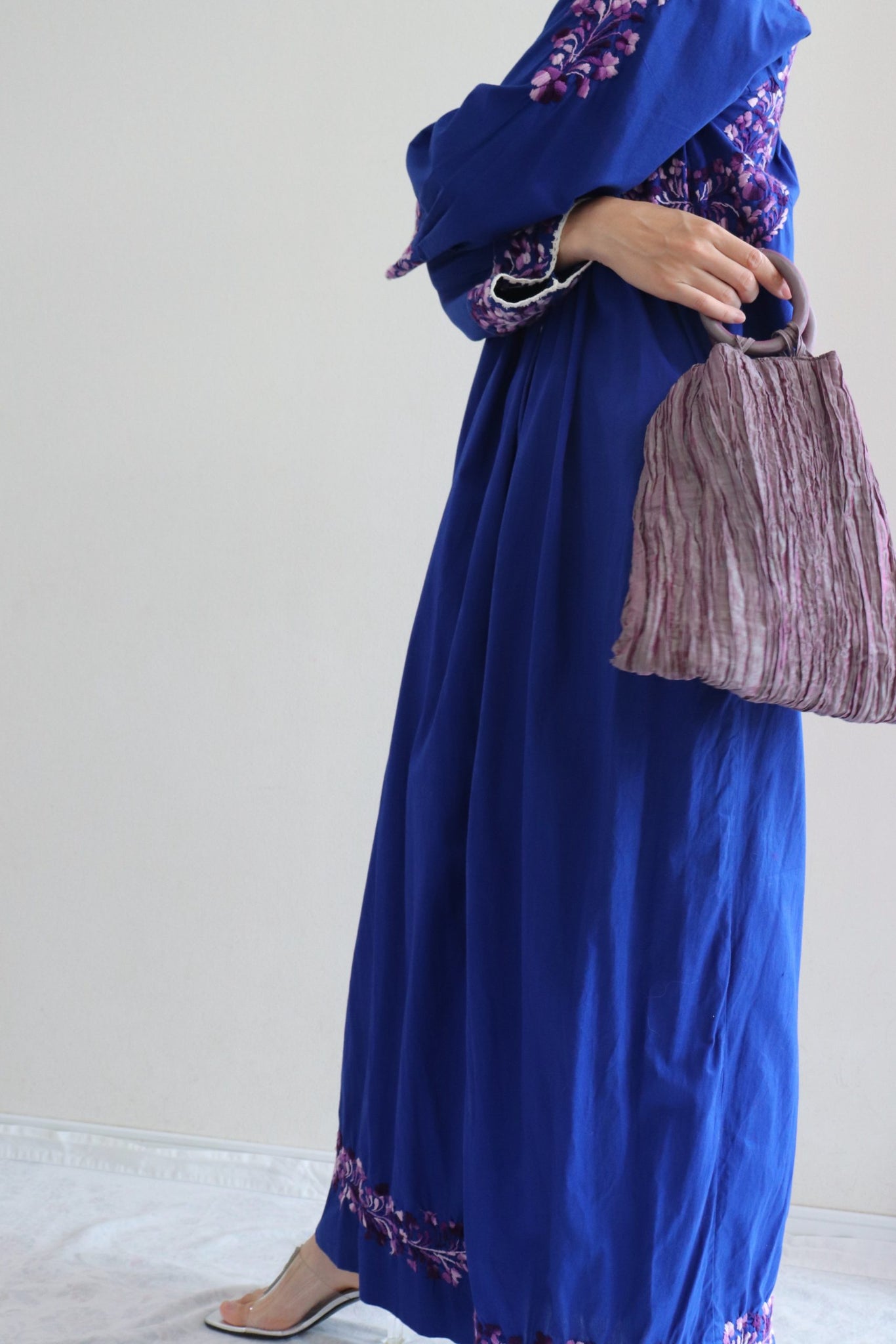 70s Mexican Maxi Dress Blue