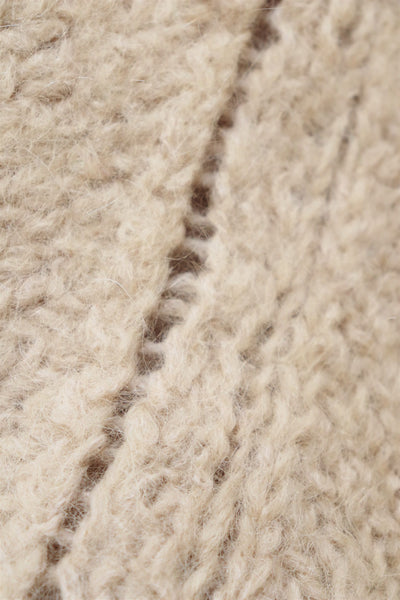 60s Hand Knit Wool Sweater Beige