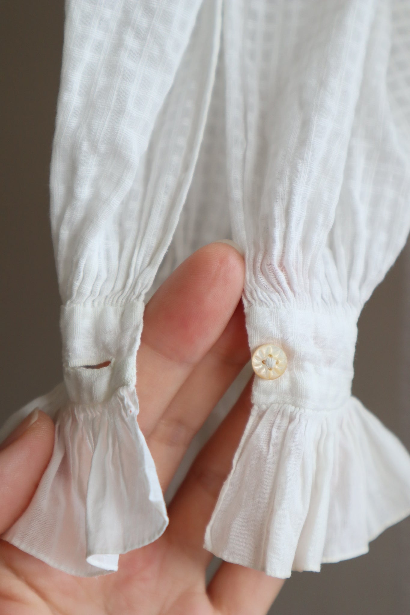 Late 1800s White Cotton Frilly Blouse