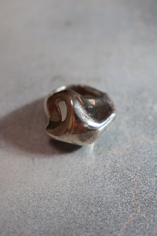 70s Sterling Silver French Modernist Ring Size11