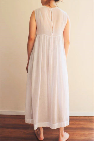 1910s French Cotton Gauze Sleeveless Dress