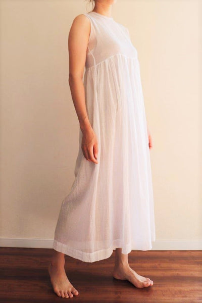 1910s French Cotton Gauze Sleeveless Dress