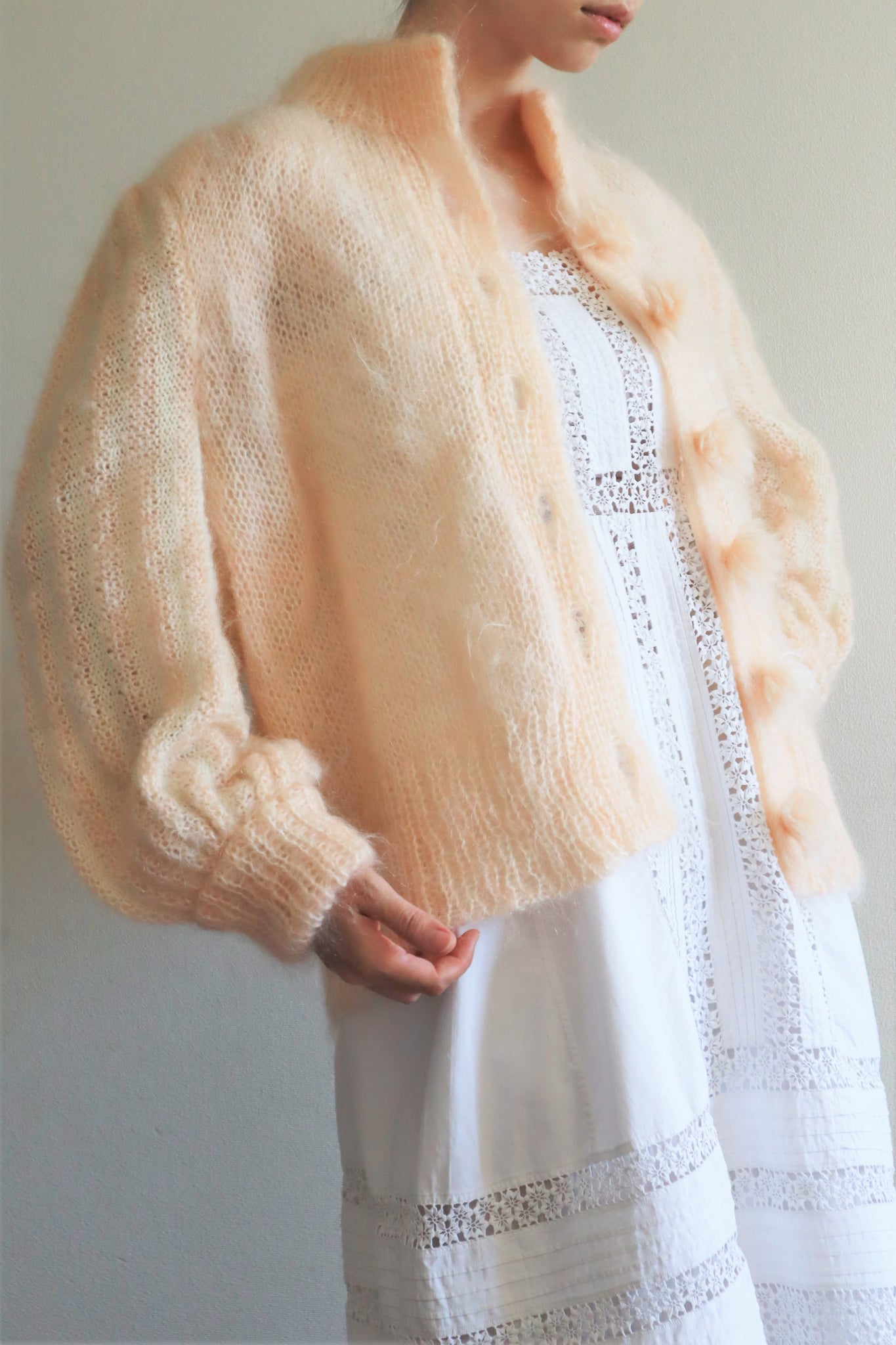 80s Hand Knit Great Mohair Cardigan – makky
