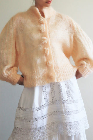 80s Hand Knit Great Mohair Cardigan