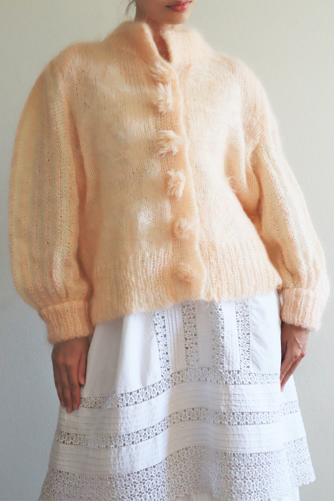 80s Hand Knit Great Mohair Cardigan